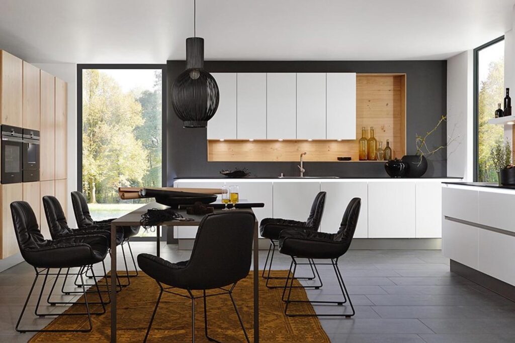 An open plan kitchen living room Nolte Brasov