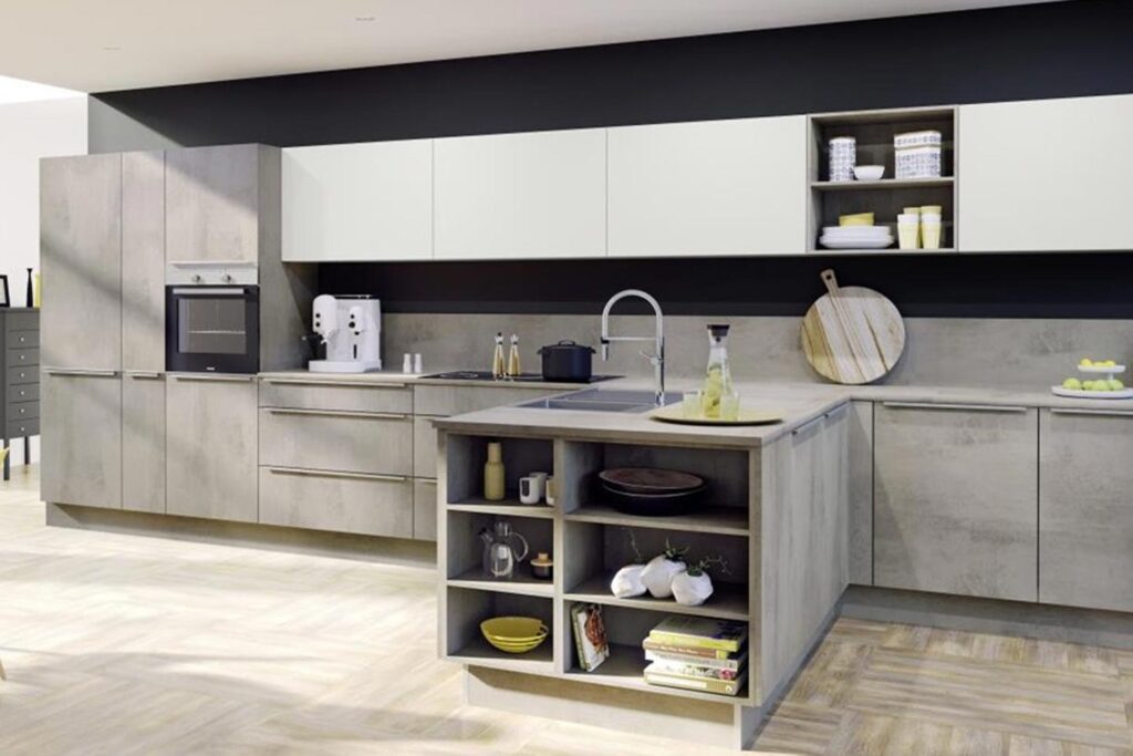 Concrete as an elegant kitchen element Nolte Brasov