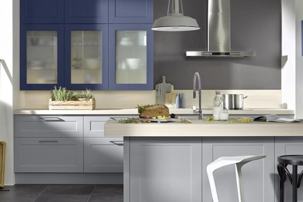 Grey and blue a beautiful combination for your kitchen Nolte Brasov